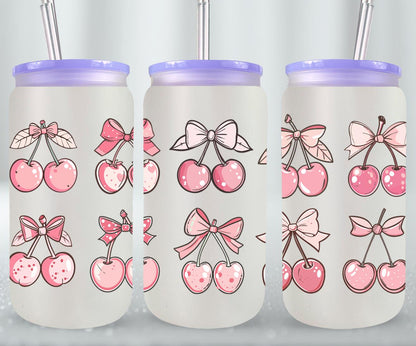 Pink Bow-9994 - glass can