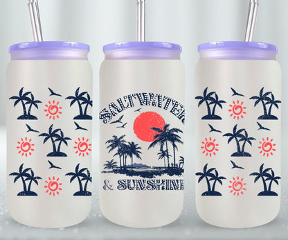 Salt Water And Sunshine Summer-10666 - glass can