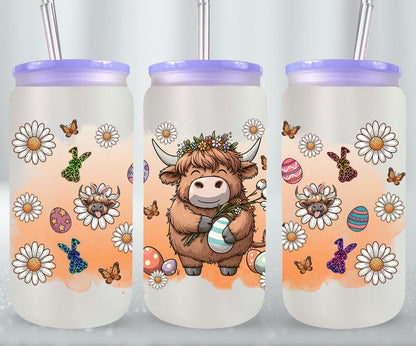 Highland Cow Easter-10387 - glass can