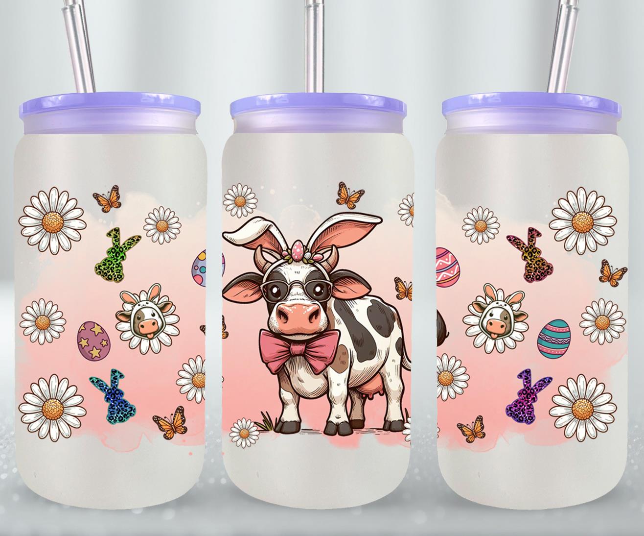 Cow Easter Day-10306 - glass can