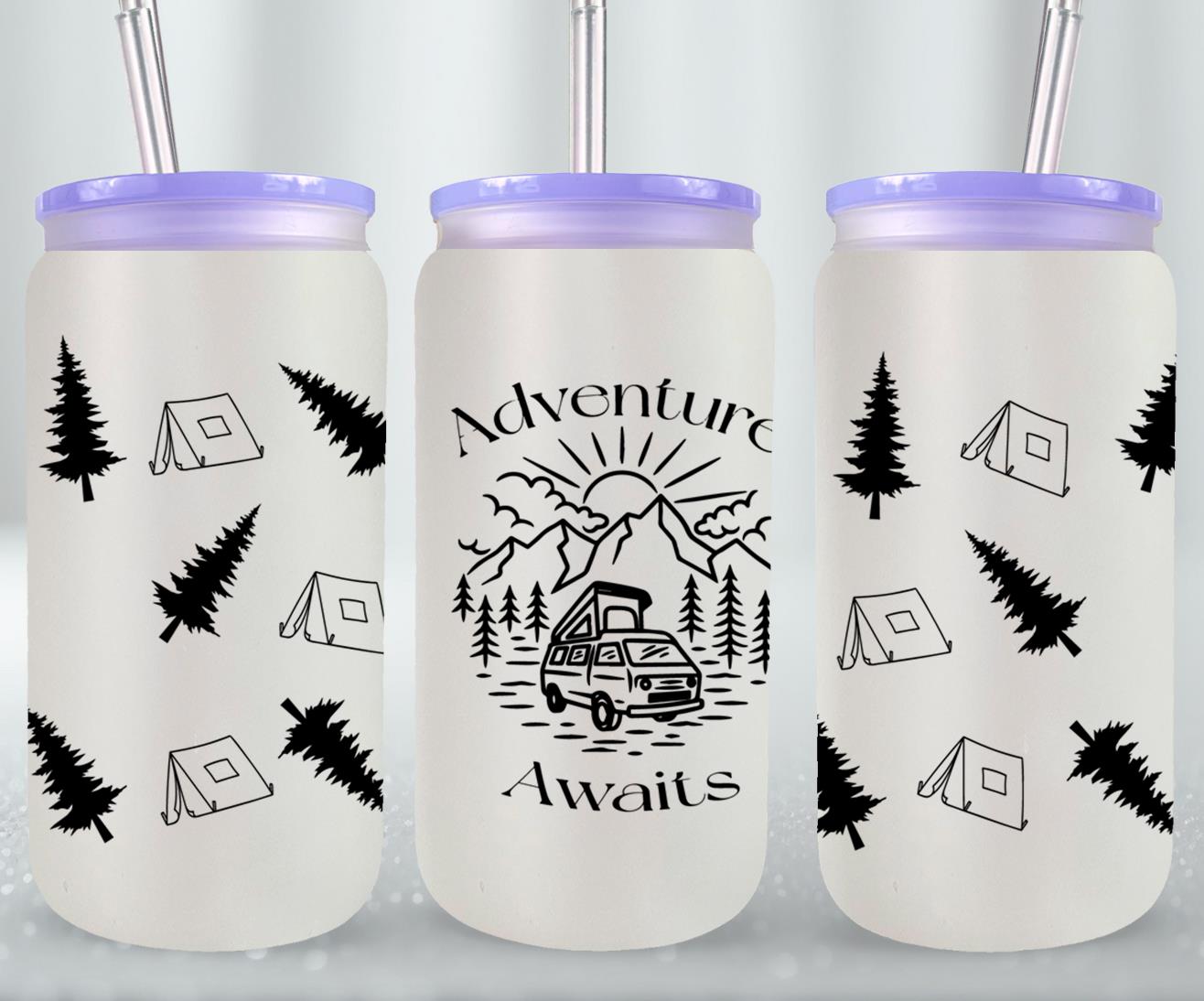 Adventure Camping - glass can