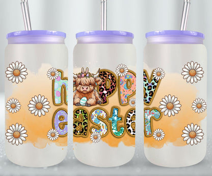 Highland Cow Easter-10395 - glass can