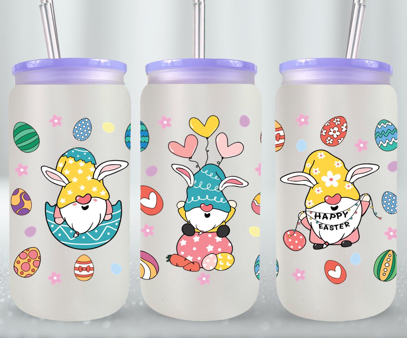 Easter Gnomeo-10326 - glass can