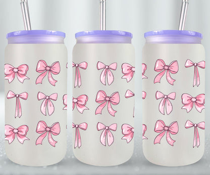 Pink Bow-9993 - glass can
