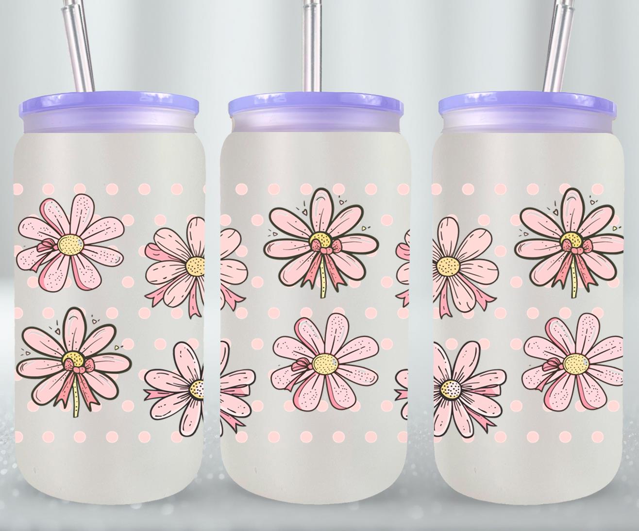 Pink Bow-9991 - glass can