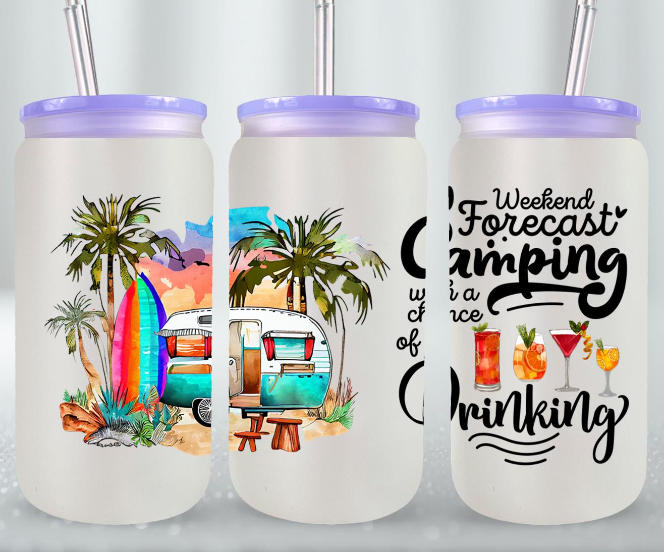 Adventure Camping - glass can