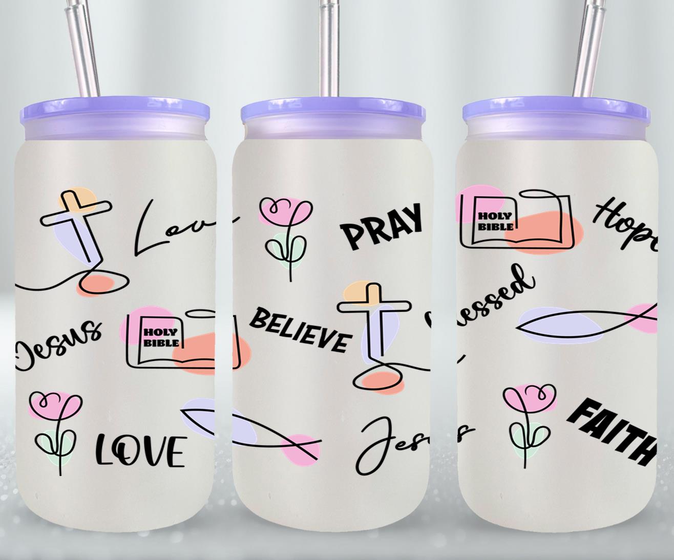 Jesus Love-10212 - glass can