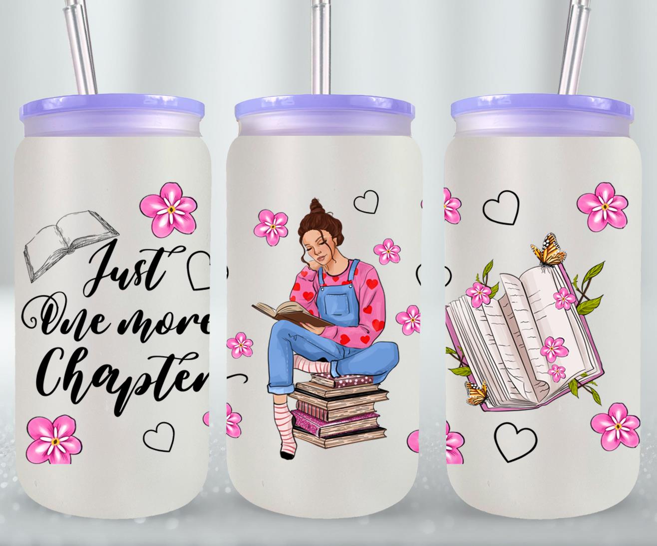 Just One More Chapter with Girl-9980 - glass can