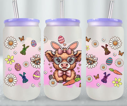 Highland Cow Easter-10377 - glass can