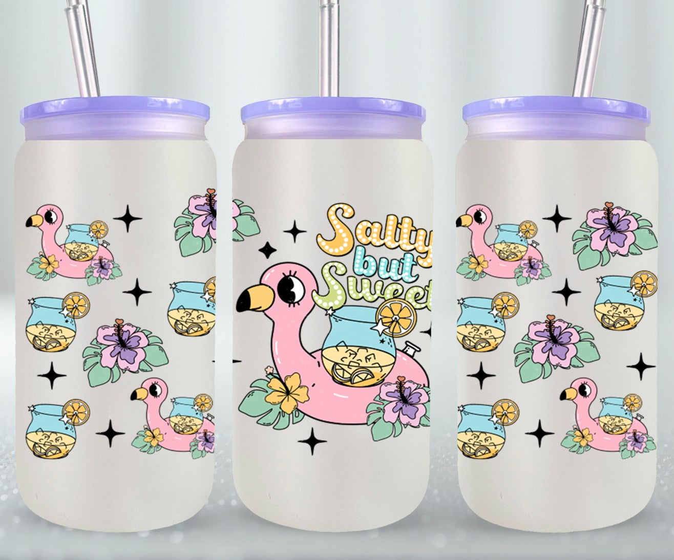 Salty But Sweet Distressed-10667 - glass can