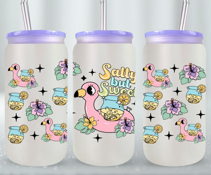 Salty But Sweet Distressed-10667 - glass can