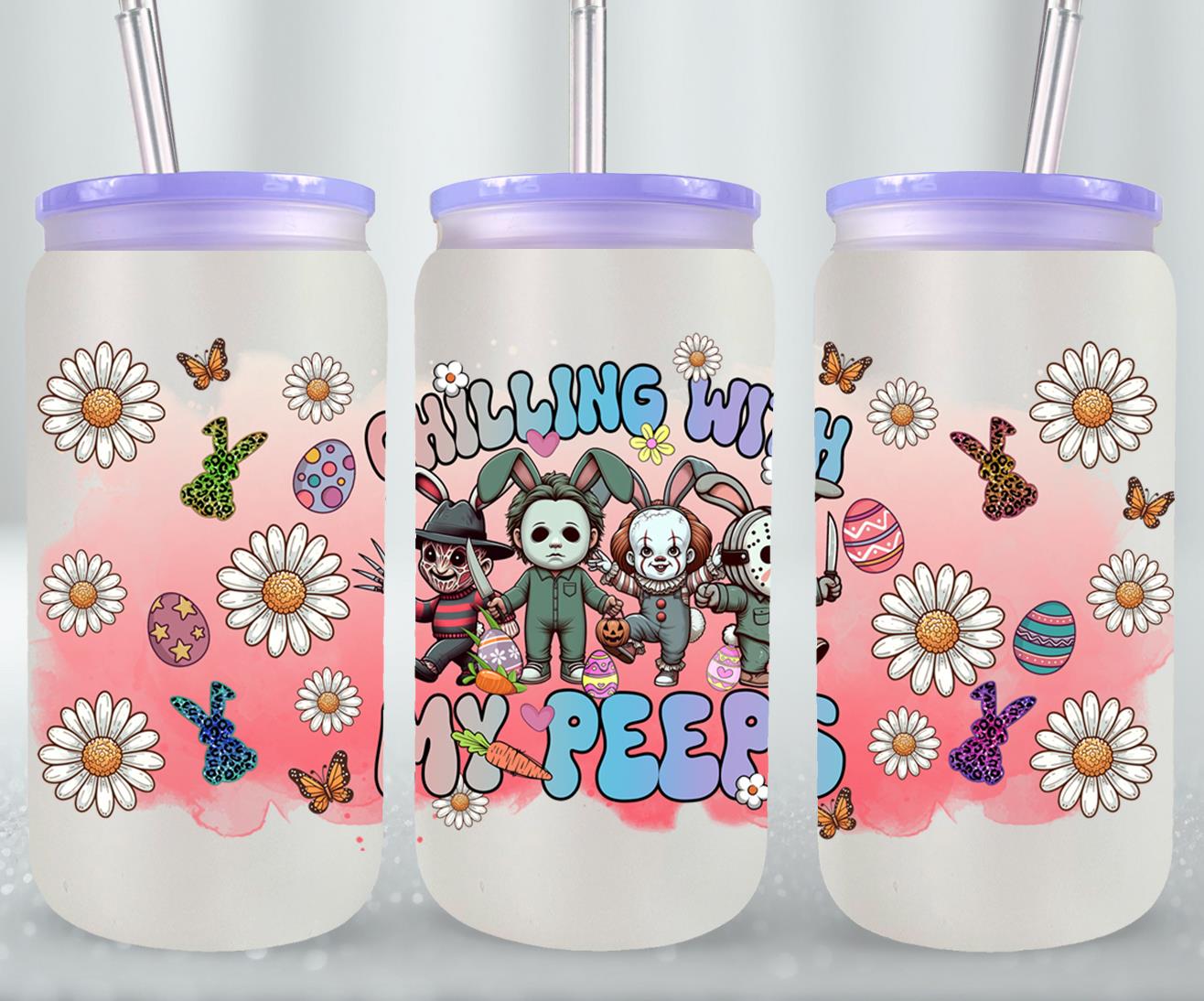 Easter Horror Killer-10336 - glass can