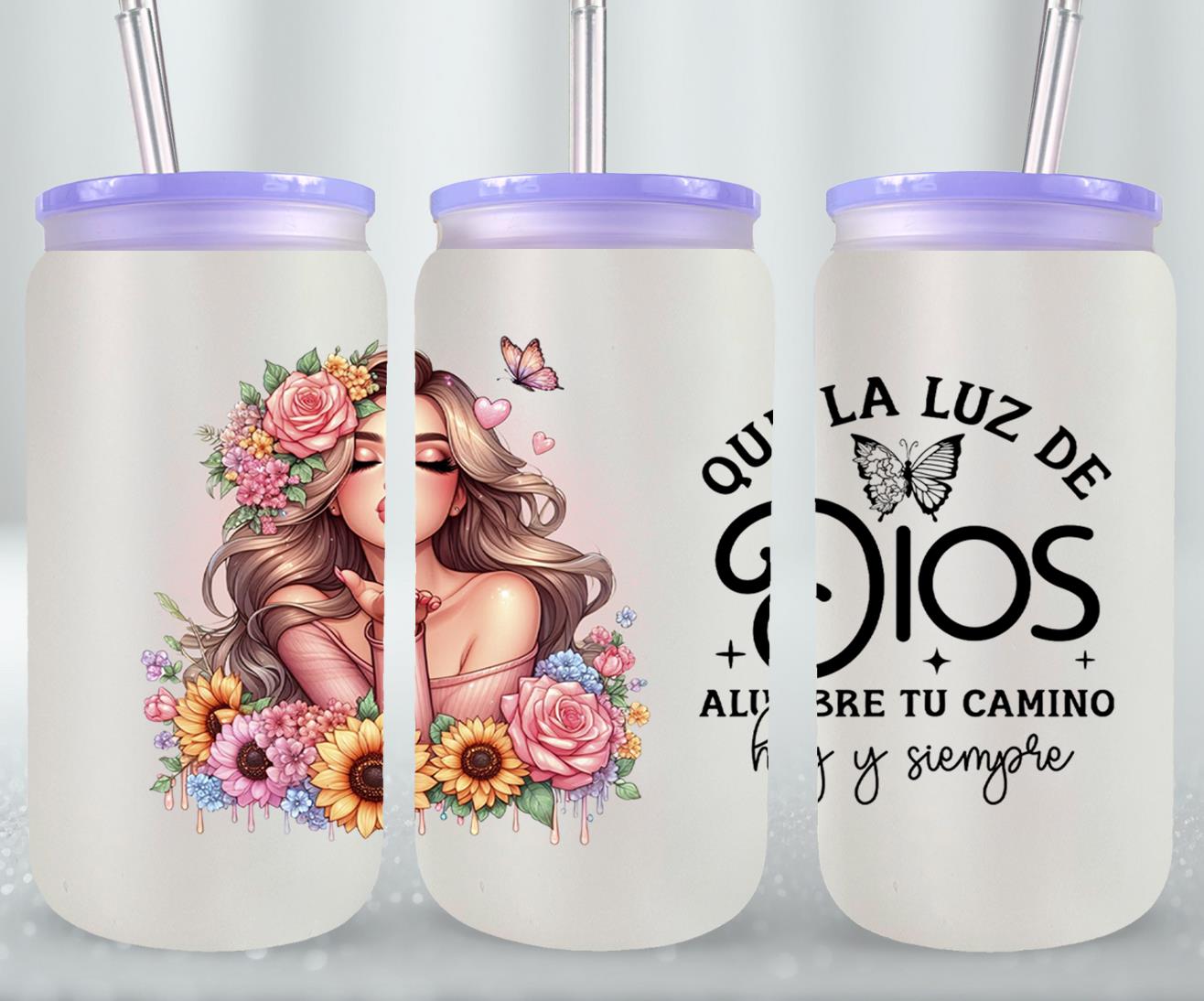 Que La Luz de dios Alumbre tu Camino-10185 - glass can