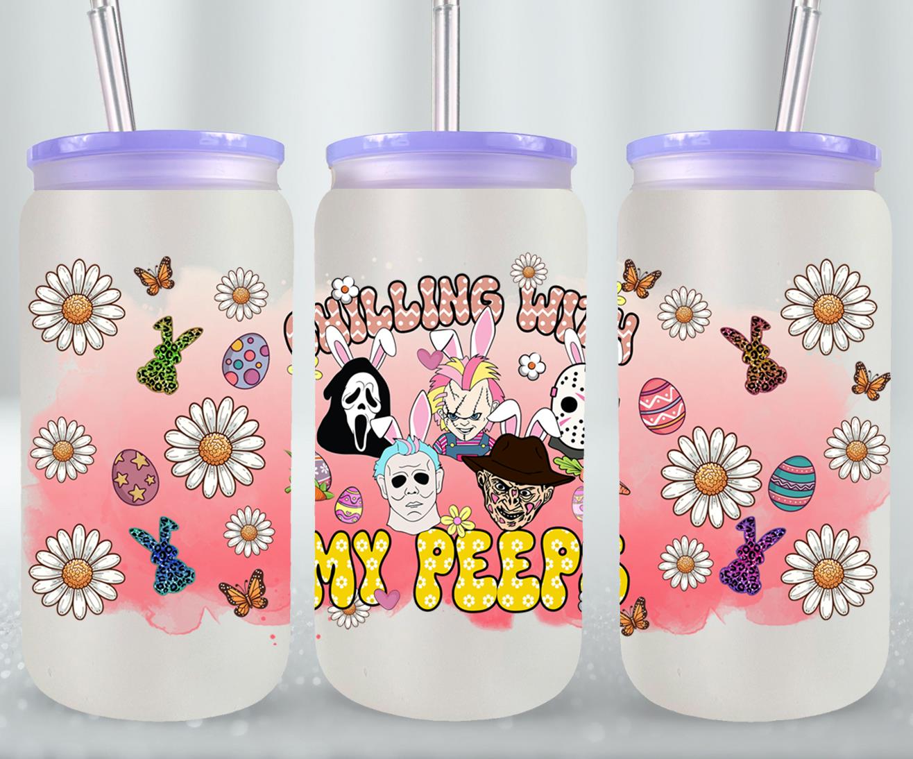 Easter Horror Killer-10333 - glass can