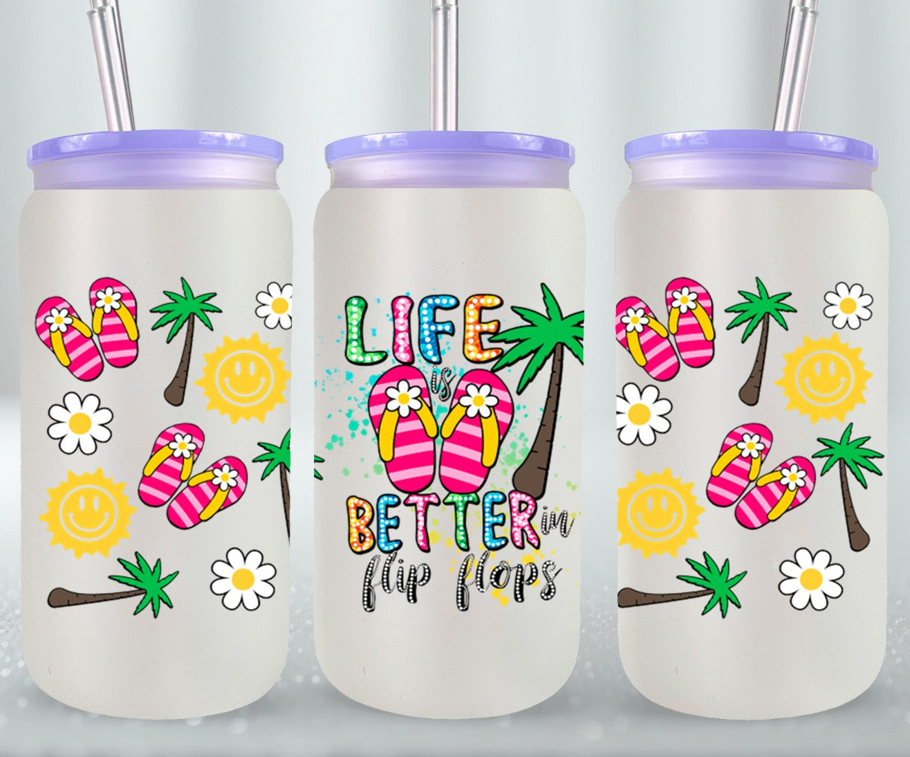 Life Better in Flip Flops-10664 - glass can
