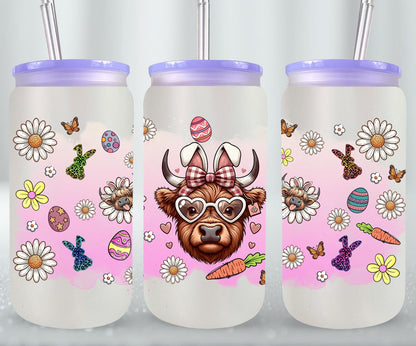 Highland Cow Easter-10388 - glass can