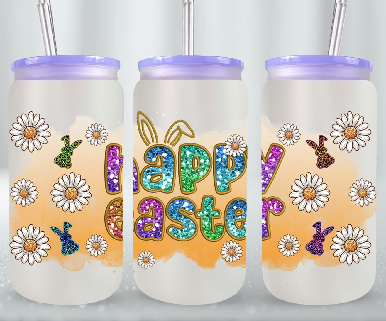 Happy Easter-10359 - glass can