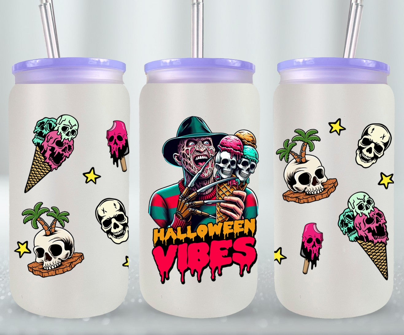 Halloween Vibes - glass can
