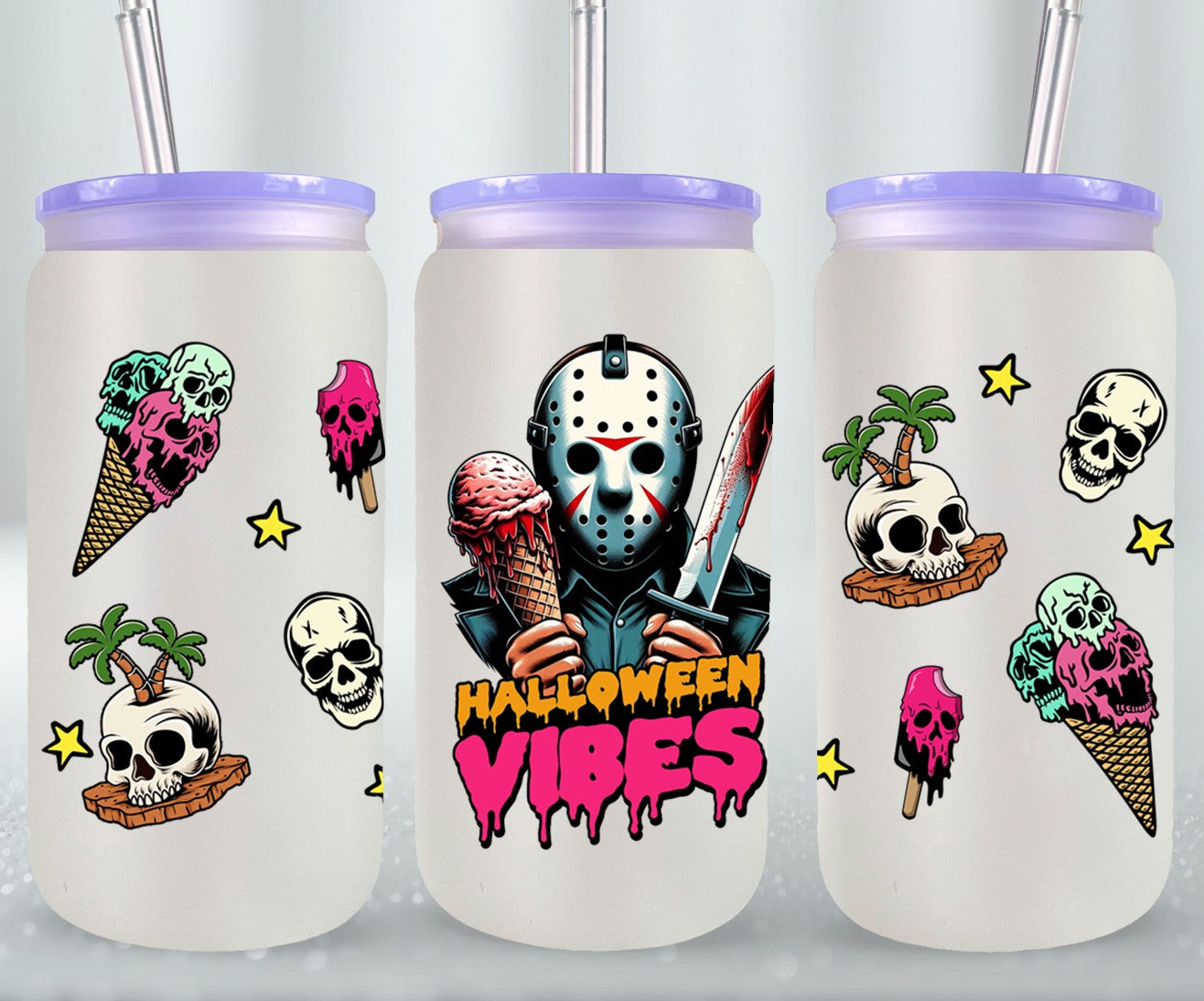 Halloween Vibes - glass can