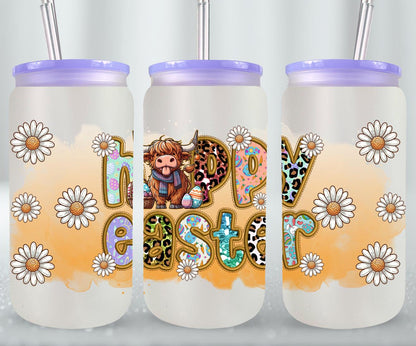 Highland Cow Easter-10396 - glass can