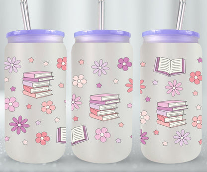 Books and Flowers 1-9971 - glass can