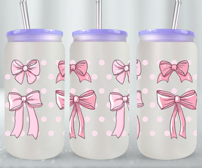 Pink Bow-9987 - glass can