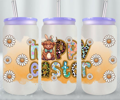 Highland Cow Easter-10398 - glass can