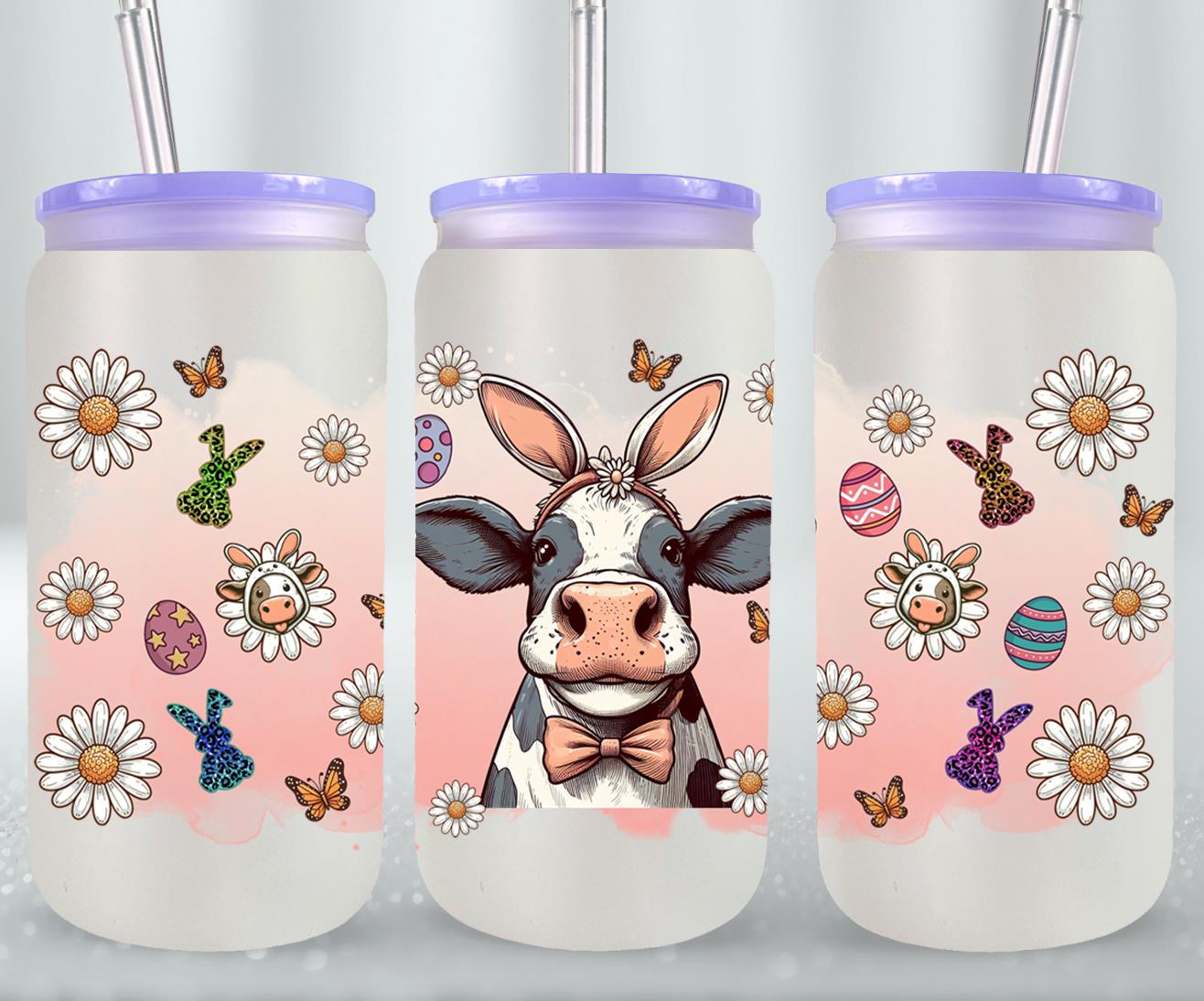 Cow Easter Day-10307 - glass can