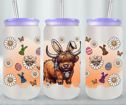 Highland Cow Easter-10381 - glass can
