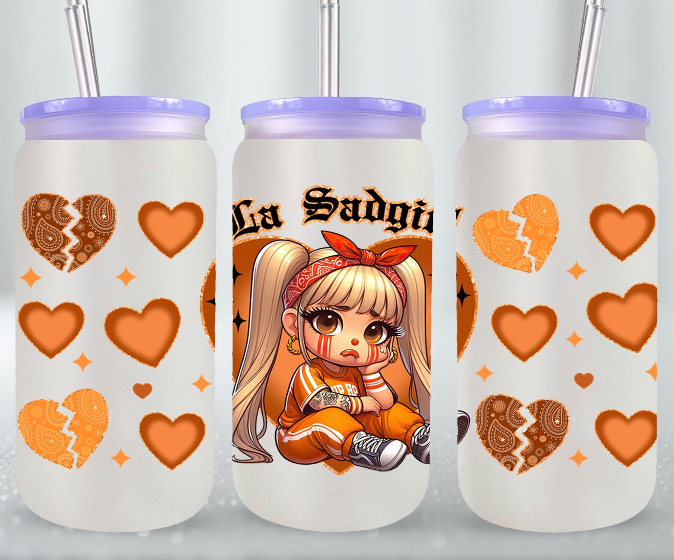 Las Sad Girl-10141 - glass can