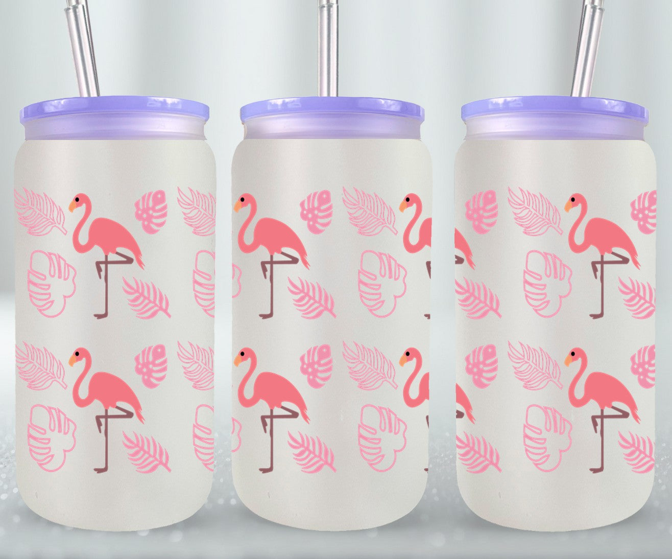 Pink Flamingos-10687 - glass can