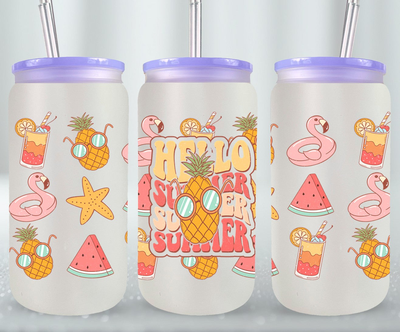 Hello Summer 2-10640 - glass can