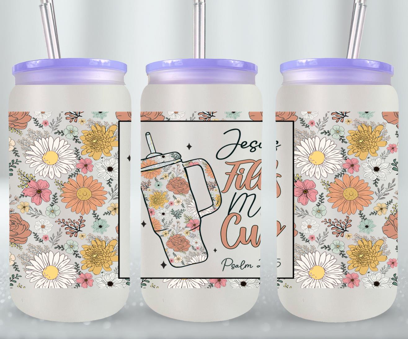 Jesus Fells My Cup-10210 - glass can