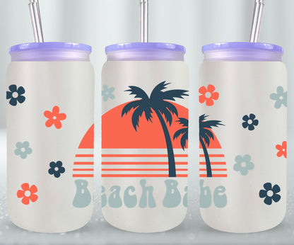 Beach Babe Retro Summer-10676 - glass can