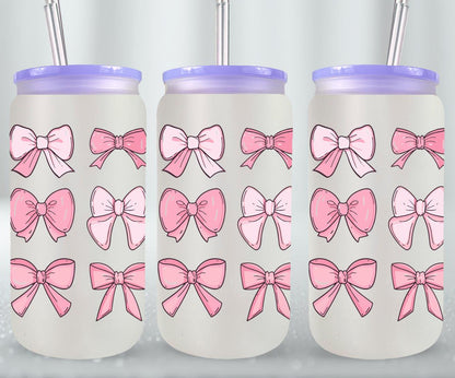 Pink Bow-9990 - glass can