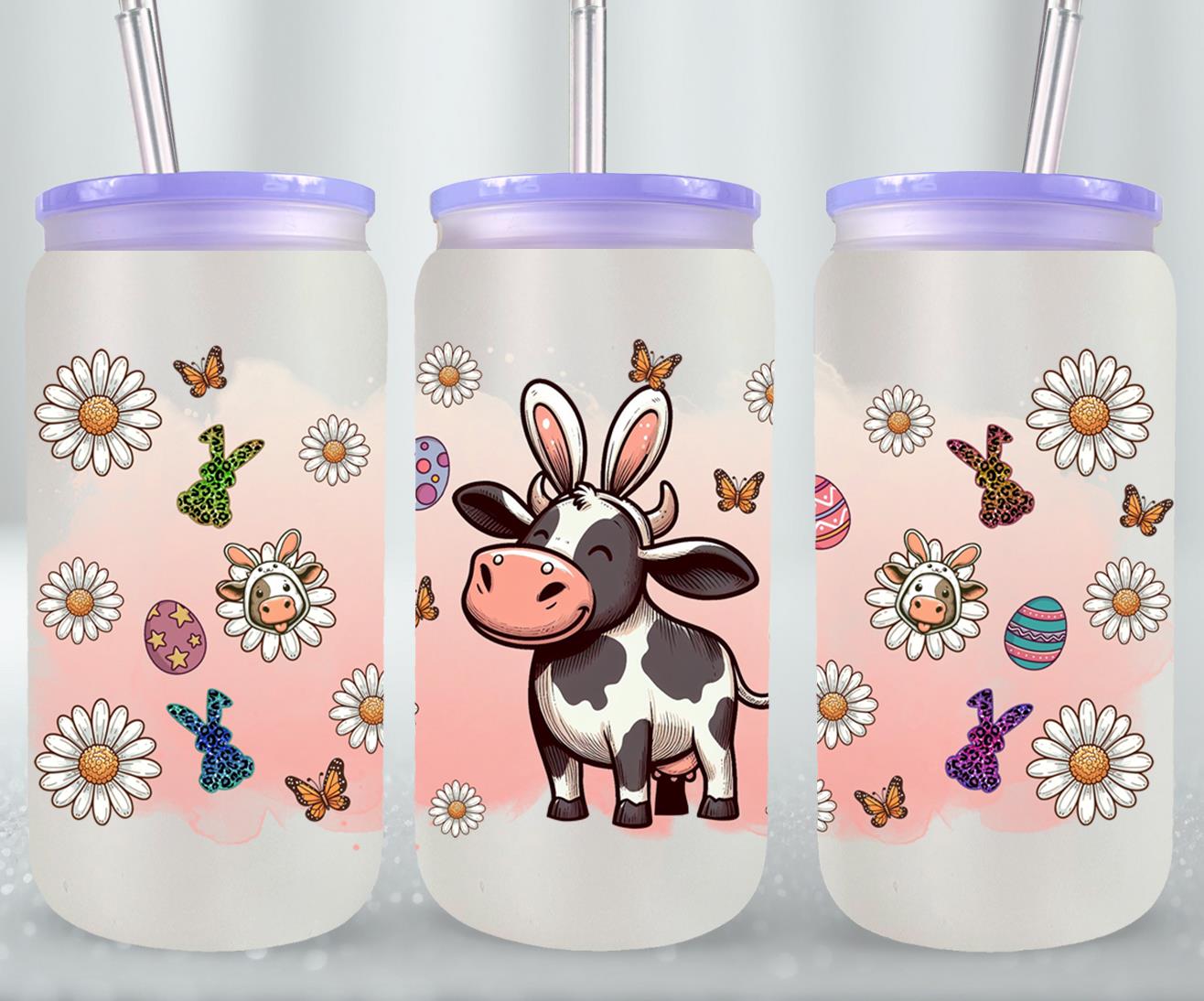 Cow Easter Day-10304 - glass can