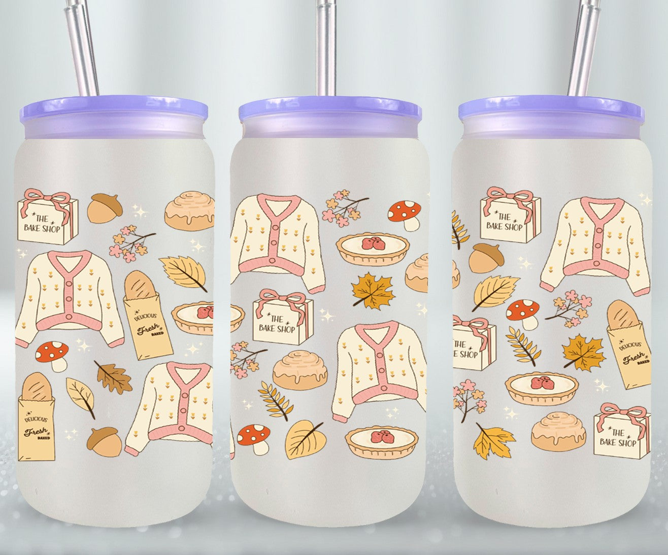 Girly Autumn - glass can