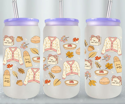 Girly Autumn - glass can