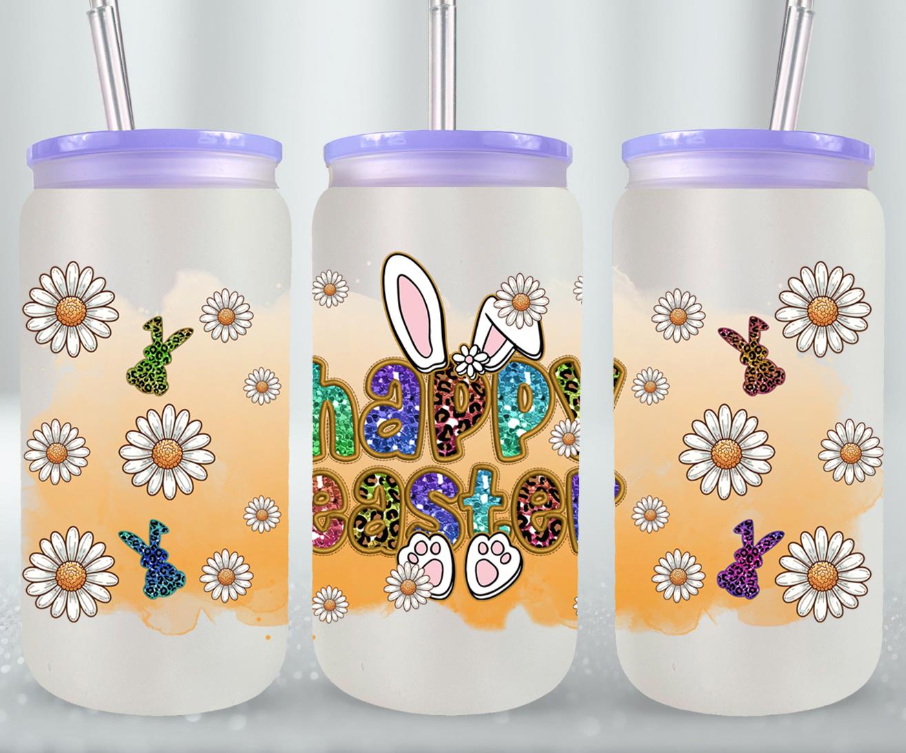 Happy Easter-10358 - glass can