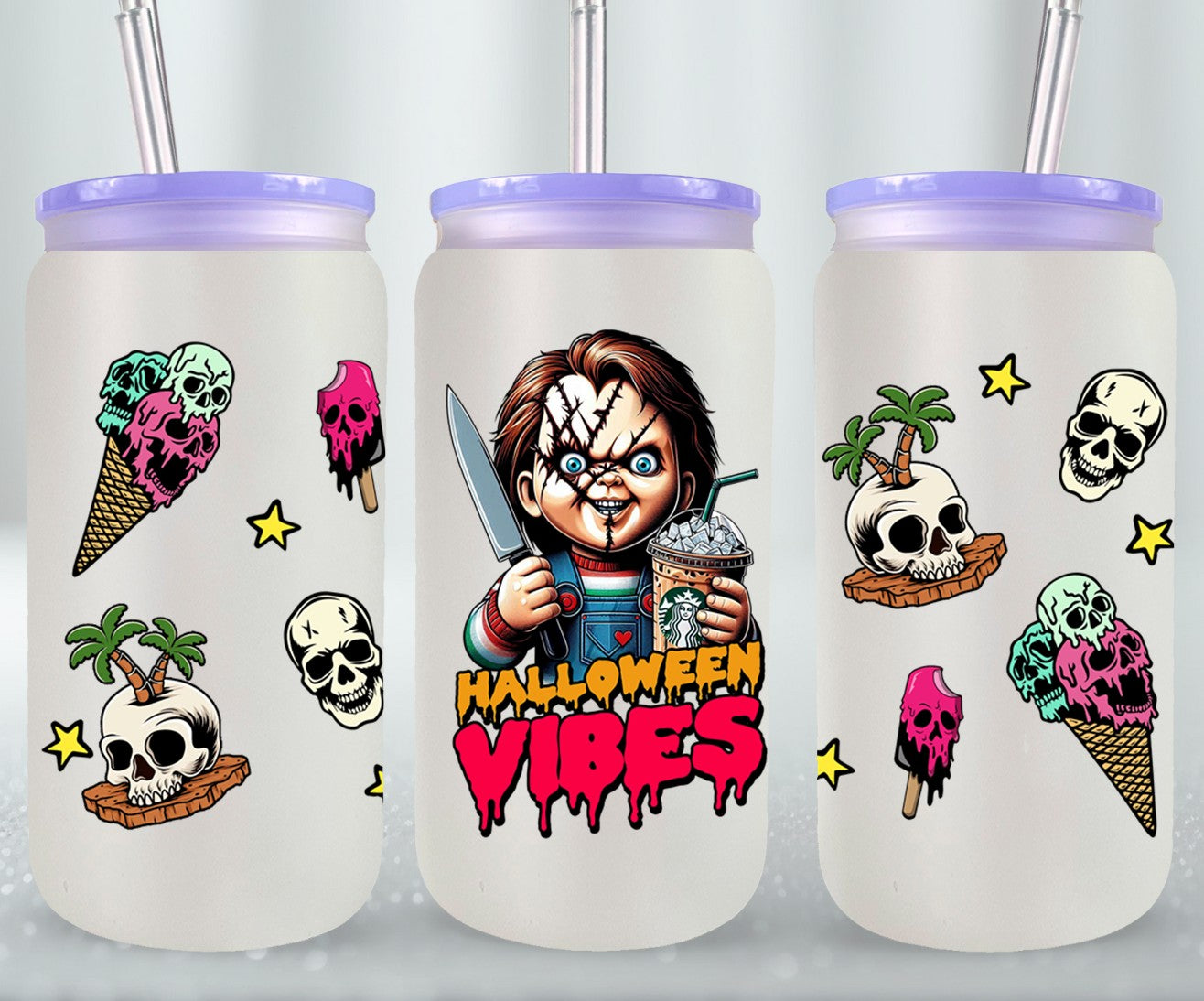 Halloween Vibes - glass can