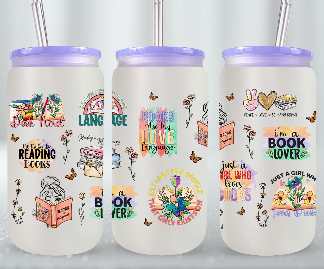 Books Are my Love Language-9972 - glass can