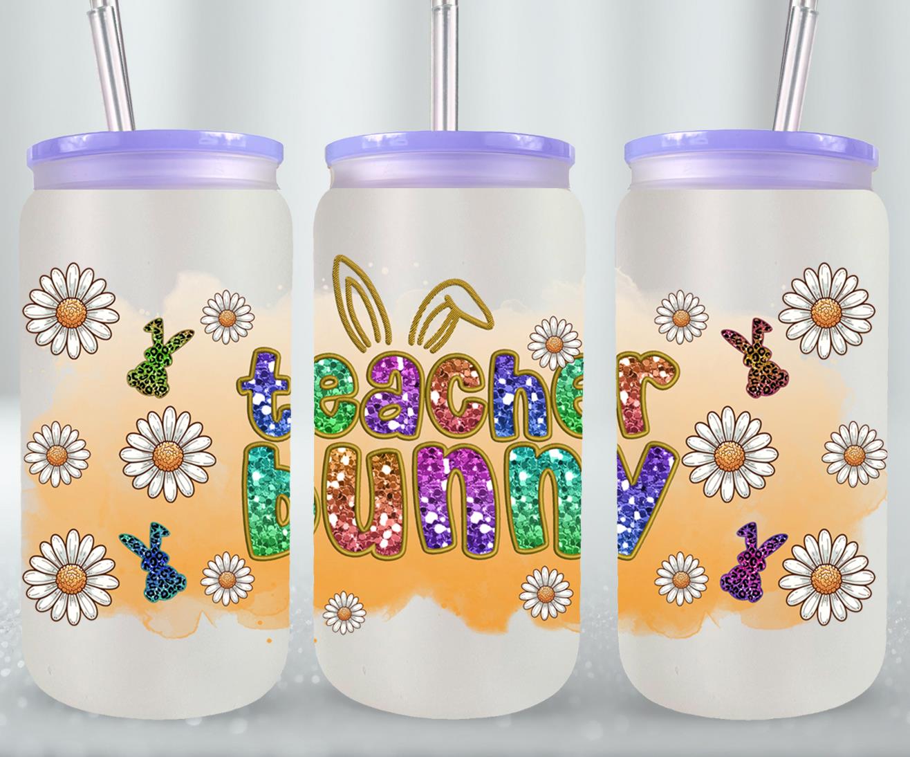 Teacher Bunny-10450 - glass can