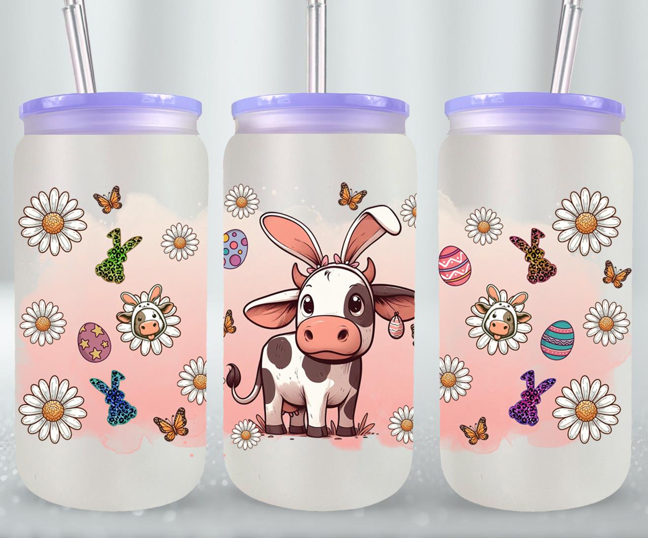 Cow Easter Day-10299 - glass can