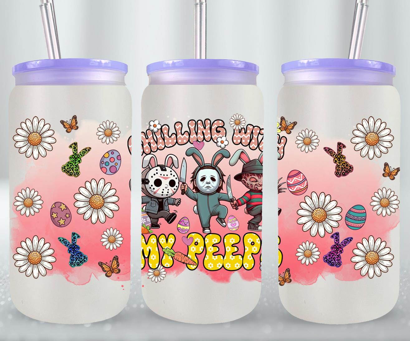 Easter Horror Killer-10331 - glass can