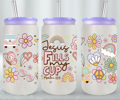 Jesus Fells My Cup-10208 - glass can