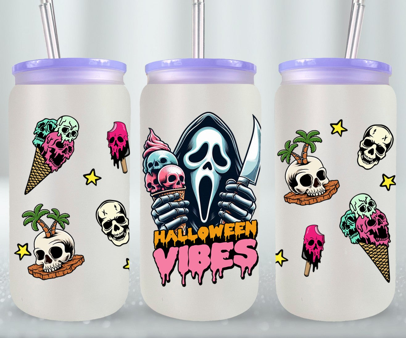 Halloween Vibes - glass can