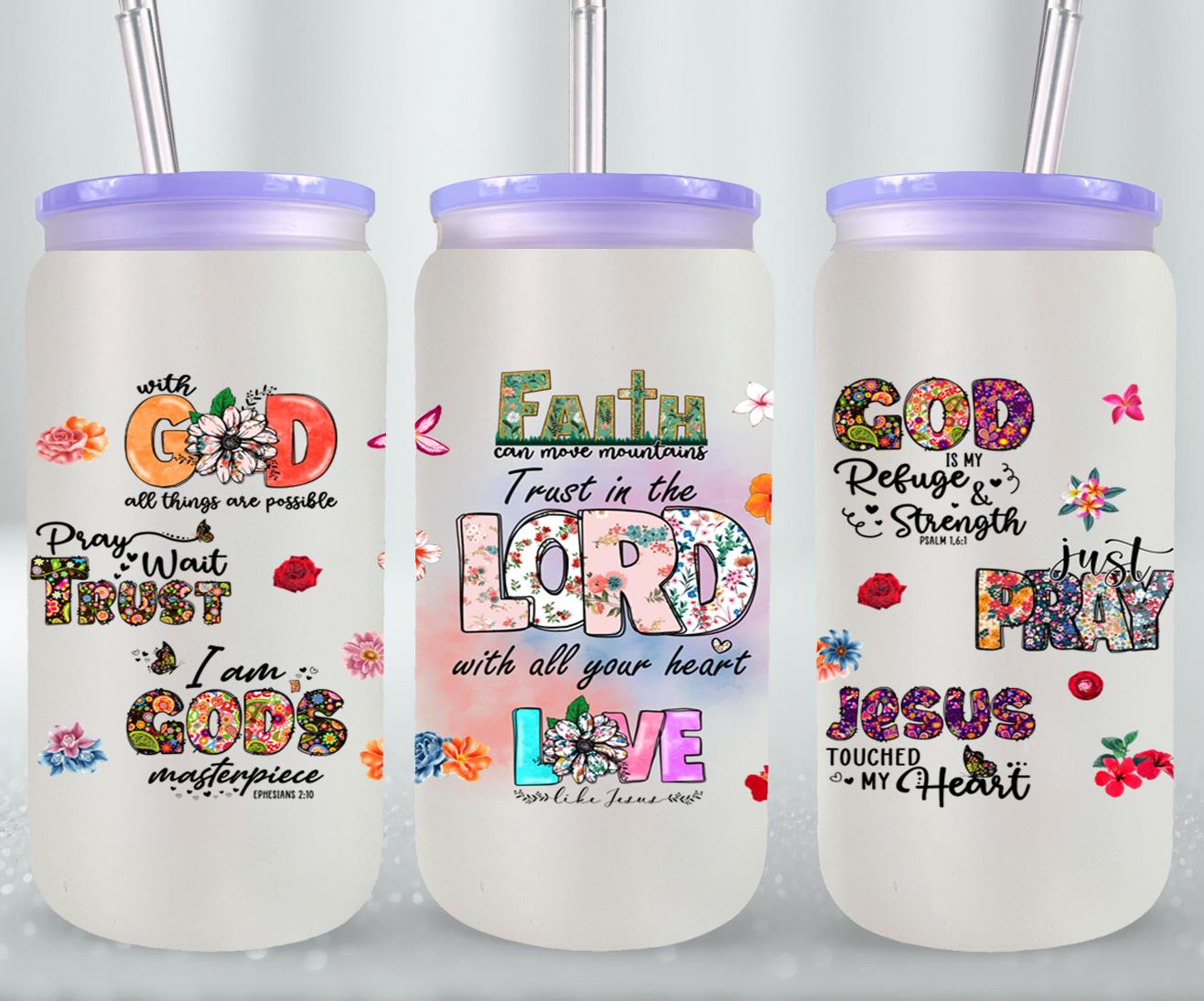 Trust in the Lord with All Your Heart-10229 - glass can