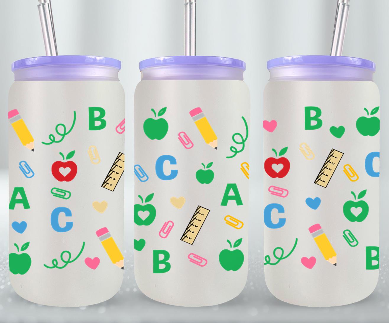 Back to School - glass can