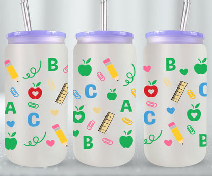 Back to School - glass can