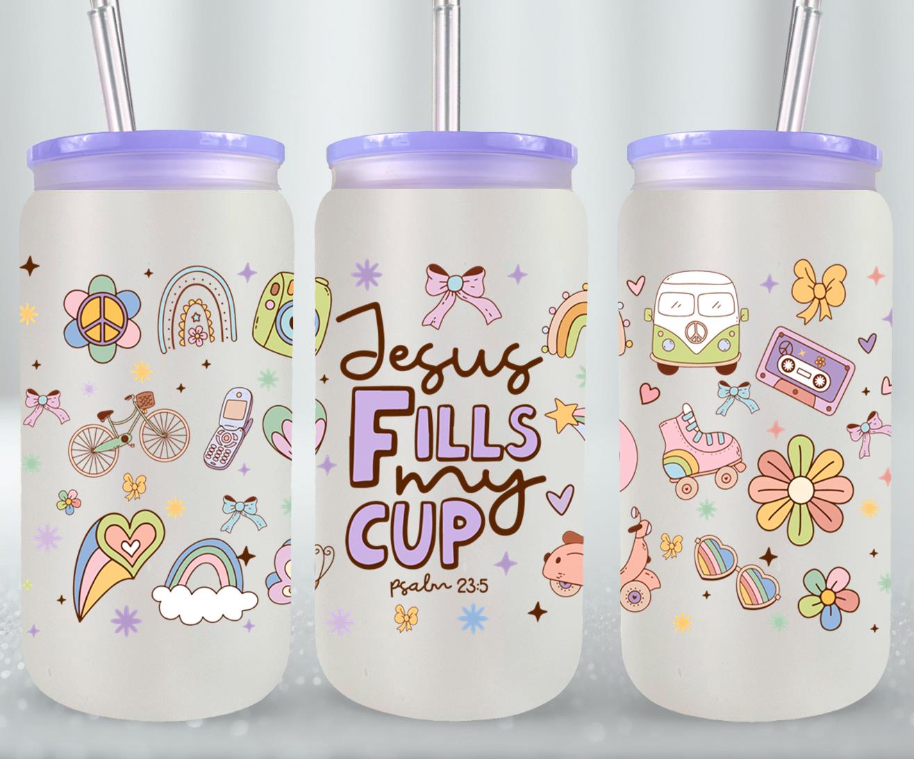 Jesus Fells My Cup-10209 - glass can